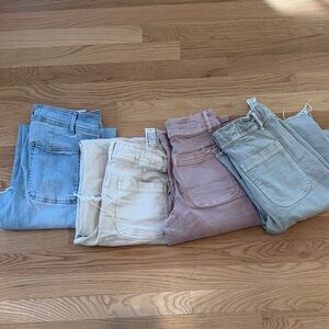 Zara Marine Jeans 4 pairs - green, cream, mauve, blue- girls sz 13/14